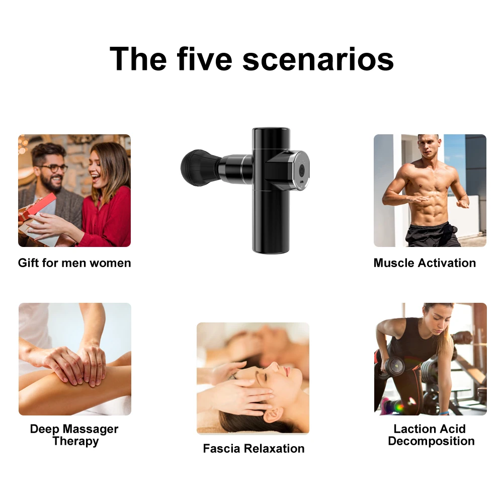 Deep Muscle Massage Gun Electric Massager Mini Fascia Gun Pistol 6 Deep Muscle Massage Gun Electric Massager Mini Fascia Gun Pistol 6