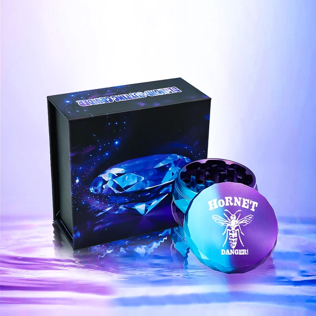 HORNET 63MM 4Layers Grinder smoking Diamond Cutting Metal Herb Grinder Crusher with High-end Gift Box Smoking Accessories