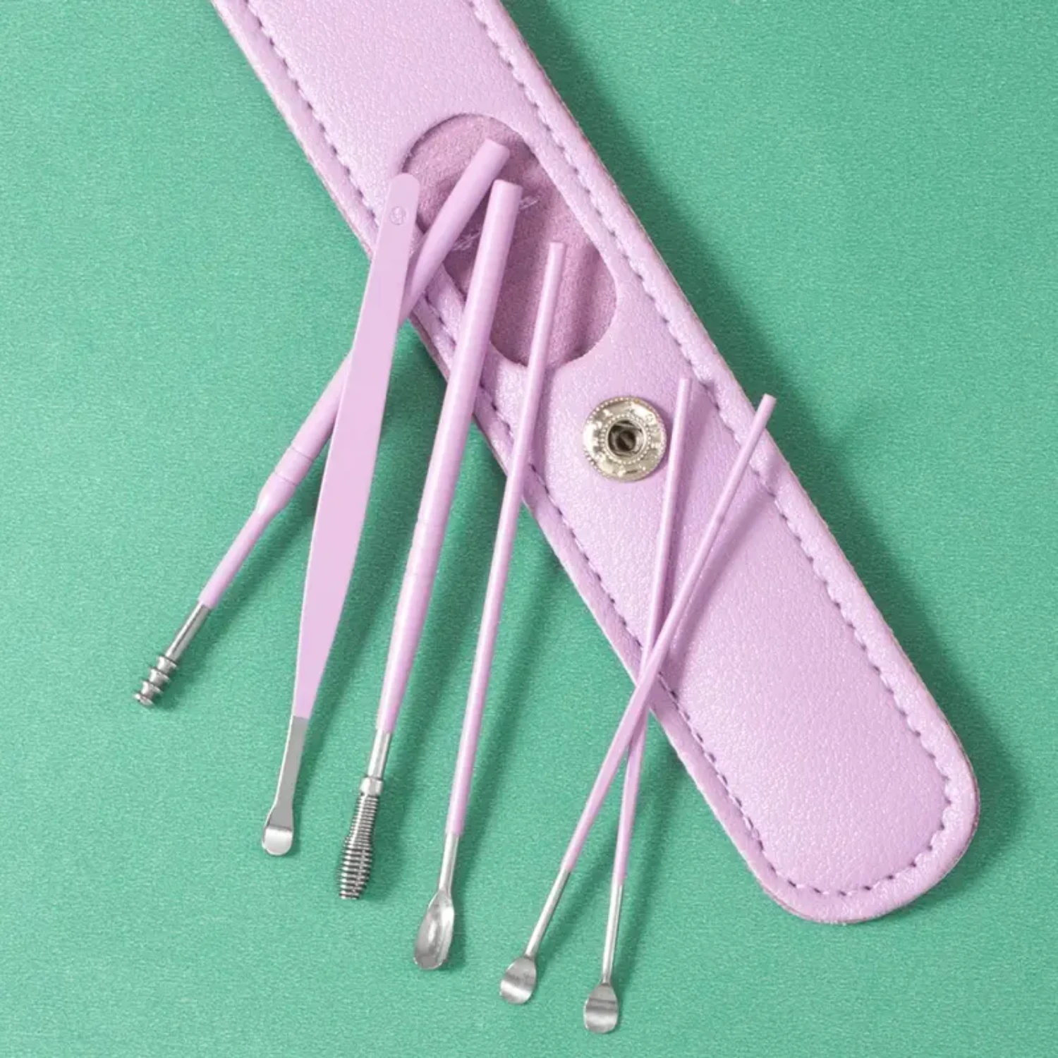 Gentle, Effective, and Durable Steel Ear Cleaning Tools Set of 6 for Optimal Ear Care-Achieve Superior Hygiene and Results wit