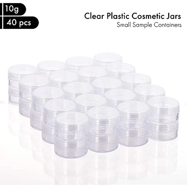 10 Gram Sample Containers with Lids, 10ML Sample Jars, 40 PCS Small  Cosmetic Sample Containers for Makeup, Lotion, Eye Shadow, Liquids, Powder,  Lip