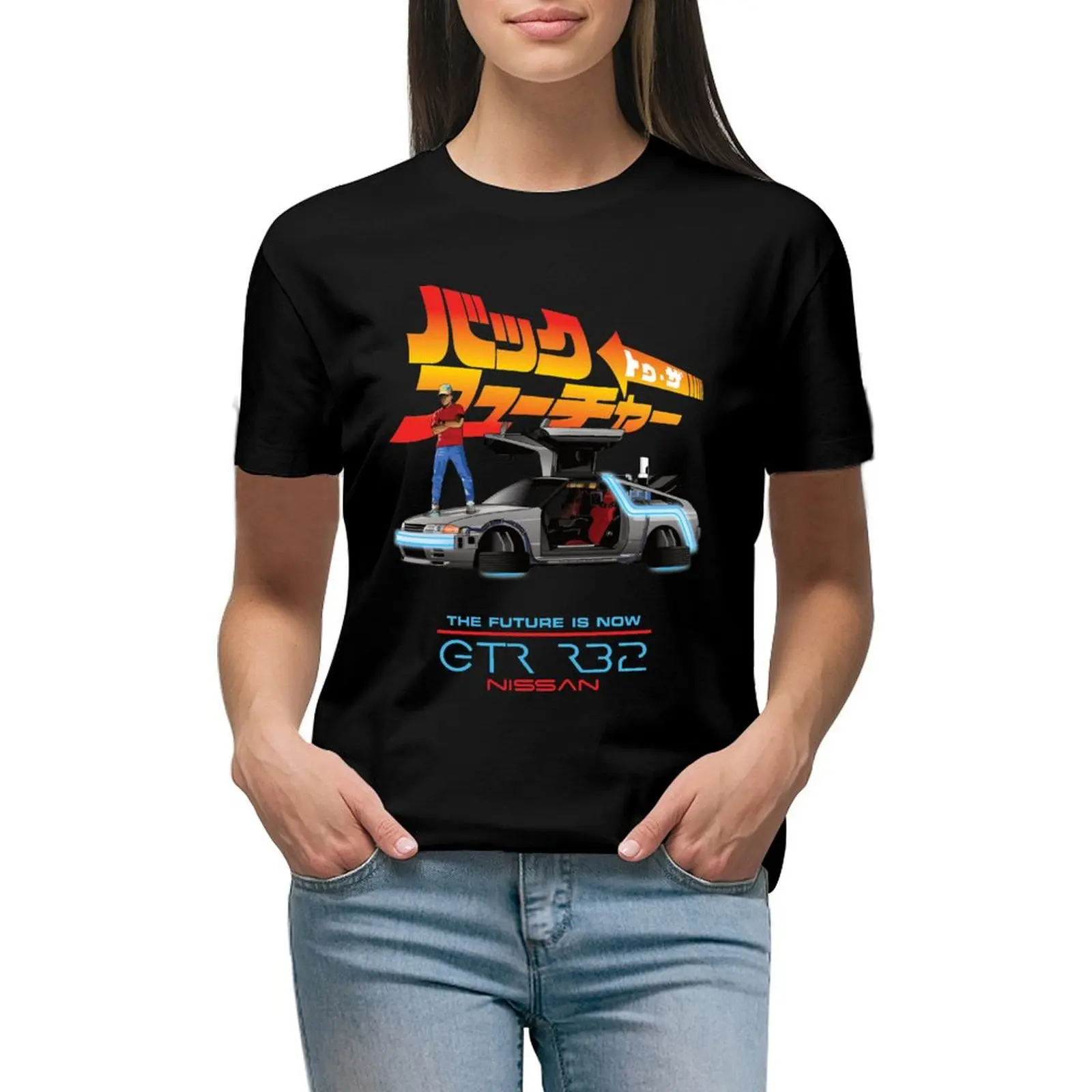 De Lorean Gtr R32 T-Shirt Graphics Plus Size Top Vestiti Estetici Camicie Ariat Per Le Donne
