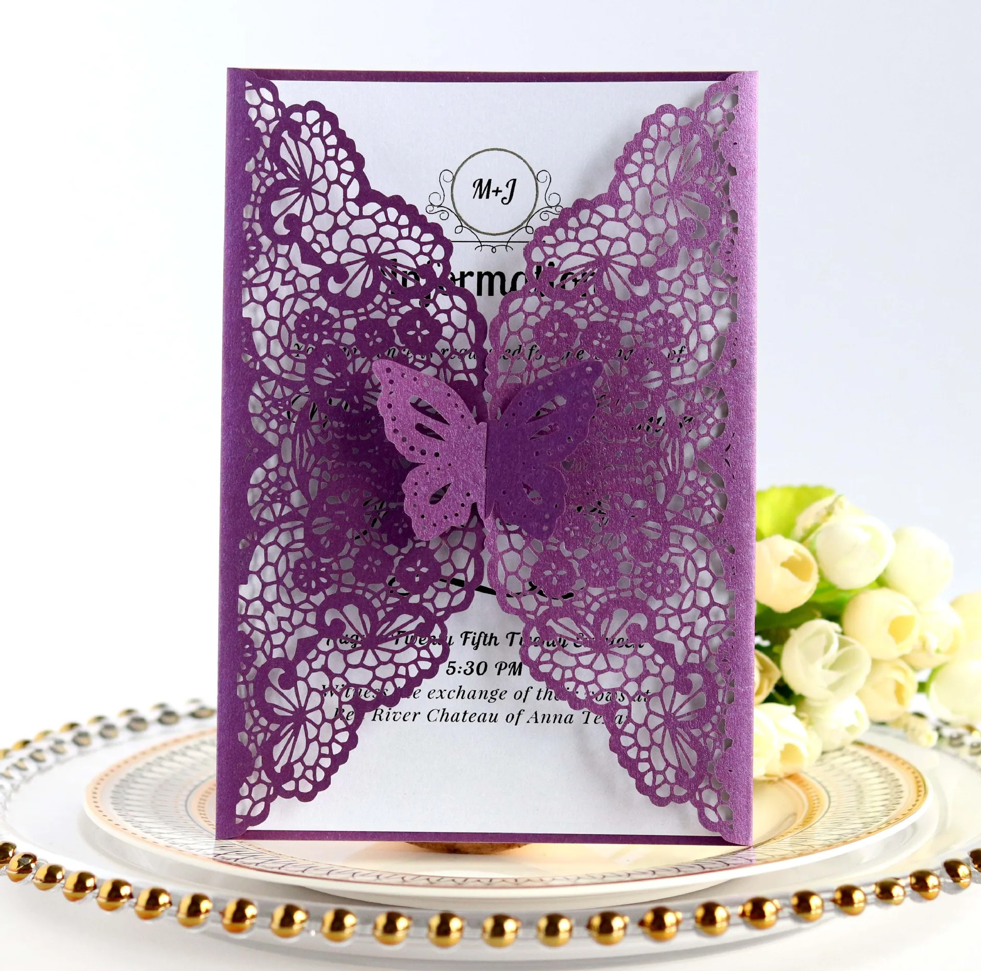 

25pcs butterfly Wedding Invitations Letter Marriage Birthday Thank You Card Greeting Card Envelopes Party DecorationSupplies