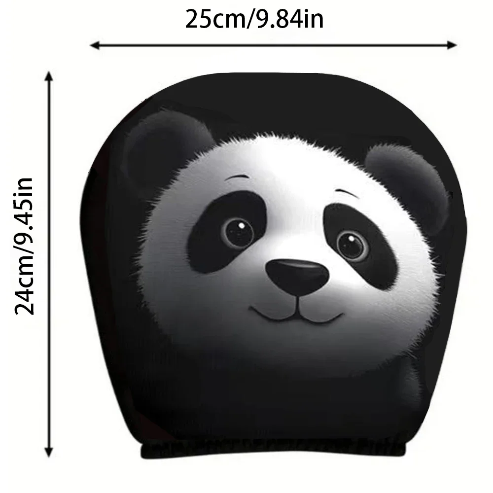 Panda Pattern Double-Sided Car Headrest Protector - Stylish Auto Interior Decor Accessory