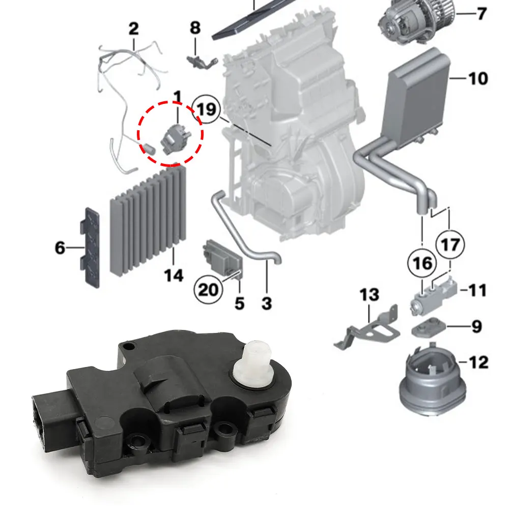 자동차 증발기 에어 히터 액추에이터 플랩 모터 에어컨 서보 모터, BMW F10 F06 F07 F02 5 6 7 시리즈 520 535GT 630 740