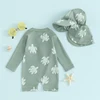 Tregren Toddler Boys Rash Guard Swimsuit Long Sleeve Turtle/Dinosaur Print Infant Bathing Suit Swimwear with Swim Caps Beachwear 2