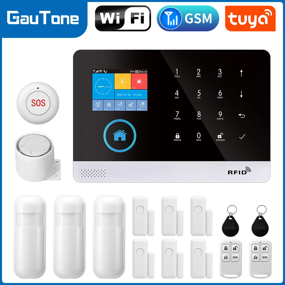 Sicurezza Domestica Gsm Smart Life Sistema Di Allarme Wifi Telecomando Wireless Residenziale 2G Tuya Allarme Centrale Con Sensore Di Movimento
