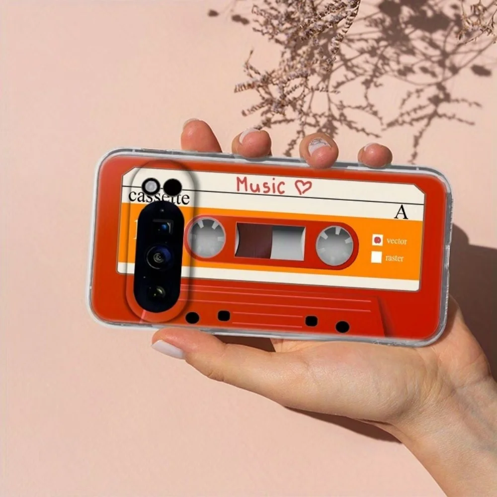 Vintage Cassette Pattern Soft TPU Anti-Slip Phone Cover