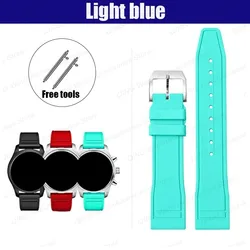 Premium Quick Release Waterproof Sport Watch Straps - Rubber Bands in Multiple Sizes for 22mm (Light blue)