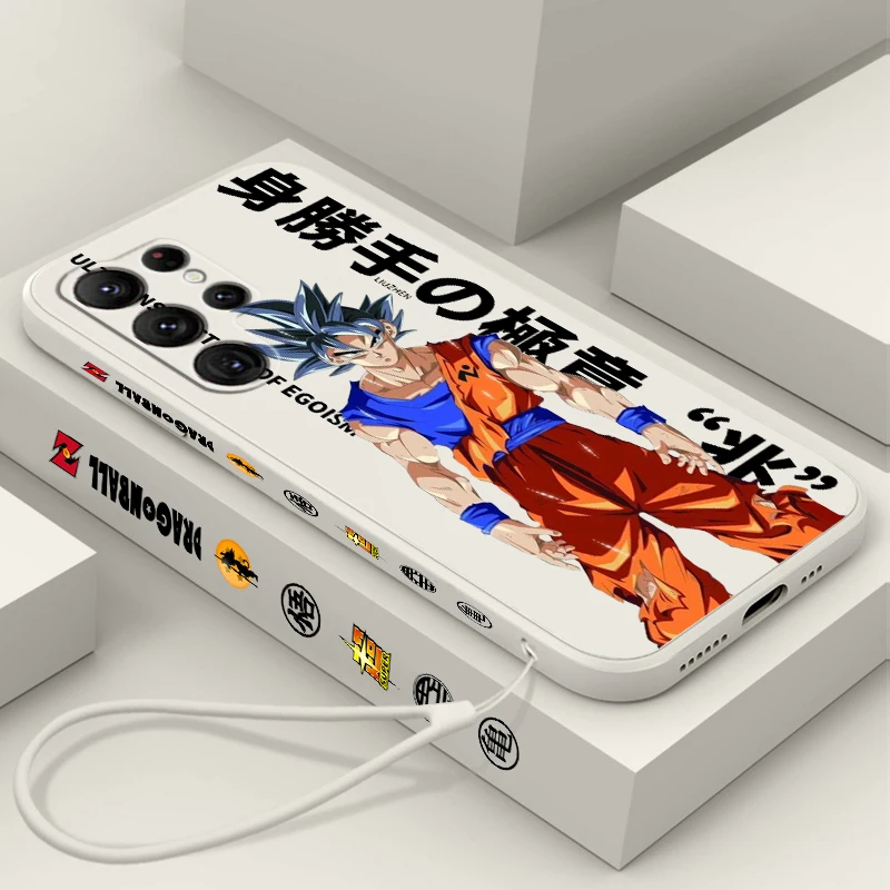 D-Dragon Ball Vegeta Iv Goku Liquid Left Rope Per Samsung Galaxy S24 S23 S22 S21 S20 Fe S10 Ultra Plus Lite 5G Cover Funda