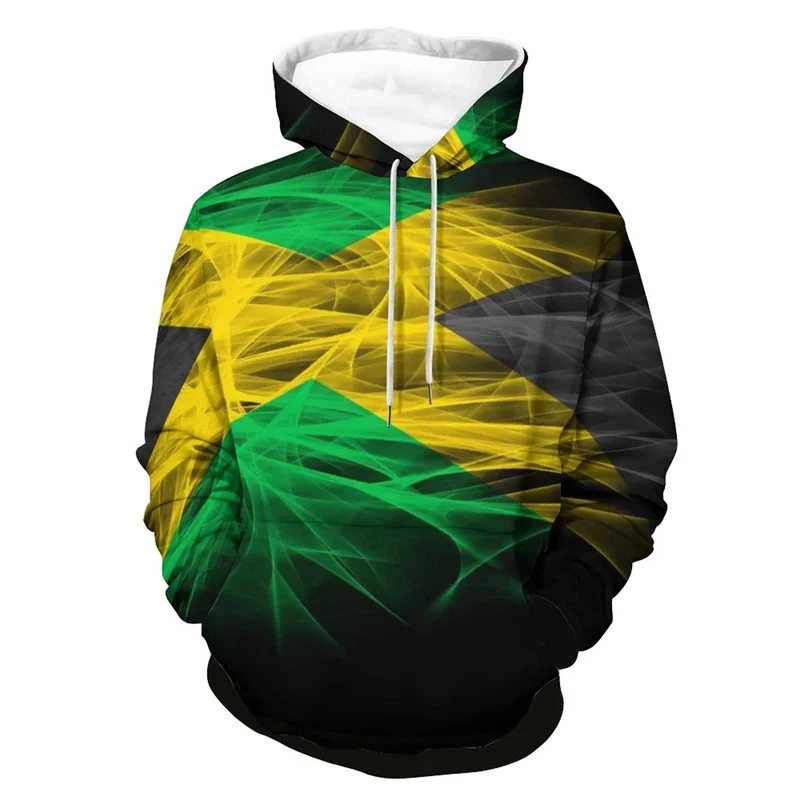 thumbnail image 1 of Sudadera con capucha con estampado 3D de la bandera de Jamaica para hombre, ropa de calle moderna, sudadera con capucha de manga larga, suéter con cordón para primavera y otoño, 1 of 5