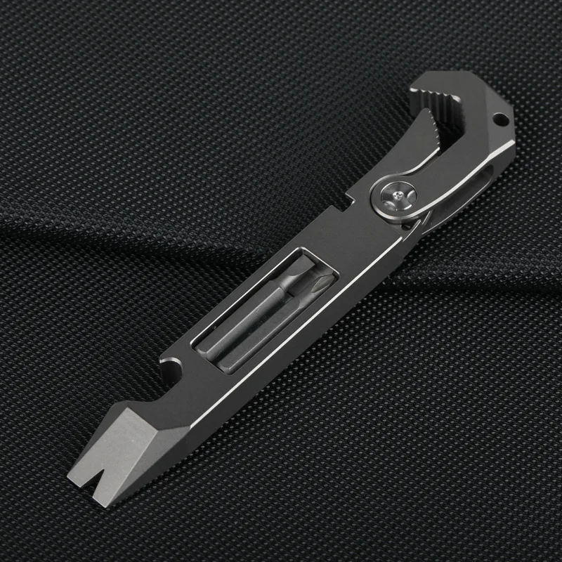 

Tc4 Titanium Alloy Portable Pocket Multifunctional Wrecking Bar Screwdriver Wrench Tool Unboxing Device Bottle Opener Outdoor