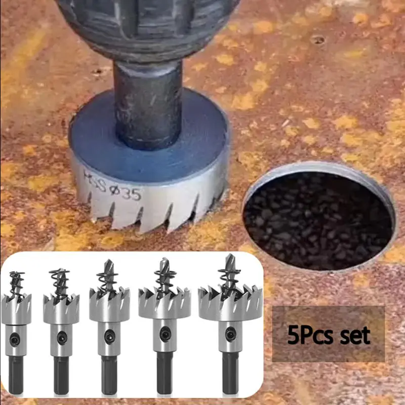 5Pcs 초경 팁 HSS 드릴 비트 구멍 톱 세트 스테인레스 스틸 금속 합금 16..