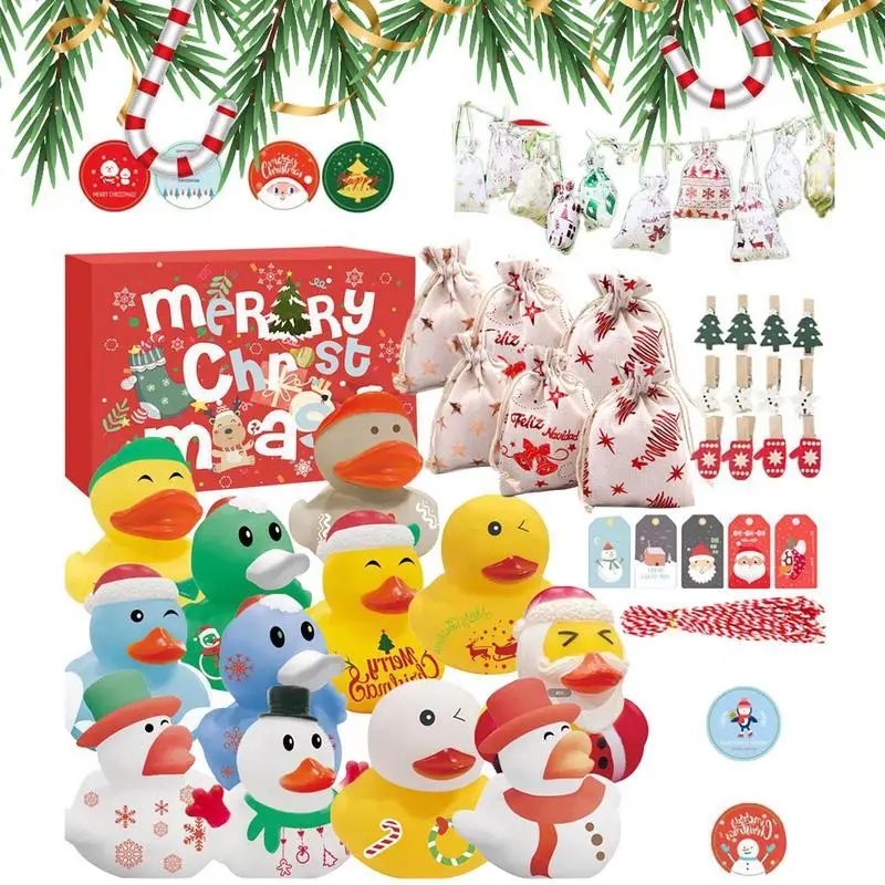 

Christmas Rubber Duck Advent Calendar 60pcs Countdown Rubber Ducks Toys For Girls Christmas Countdown Toys For Girls Toddler