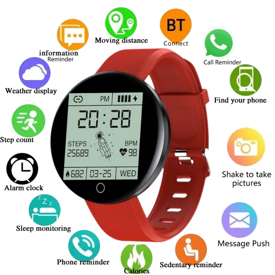 Kids Smart Watch D18 Circular Color Screen With Multiple Sport Modes Call Information Reminder Photo