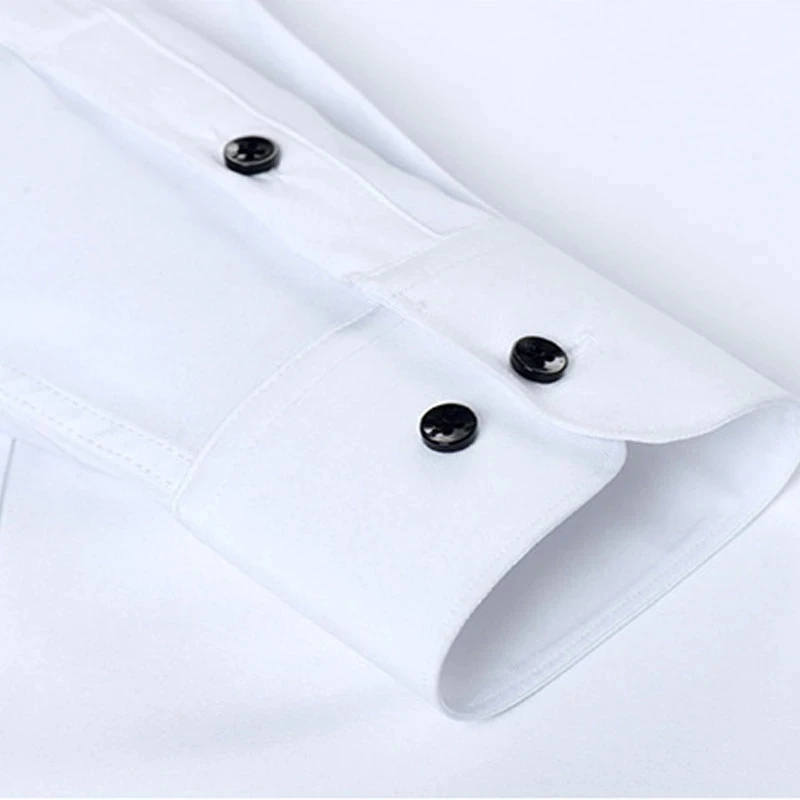 Plus Size High Elasticity Seamless Shirts Men Long Sleeve Top Quality Slim Casual Luxury Shirt Social Formal Dress Shirts NS5562