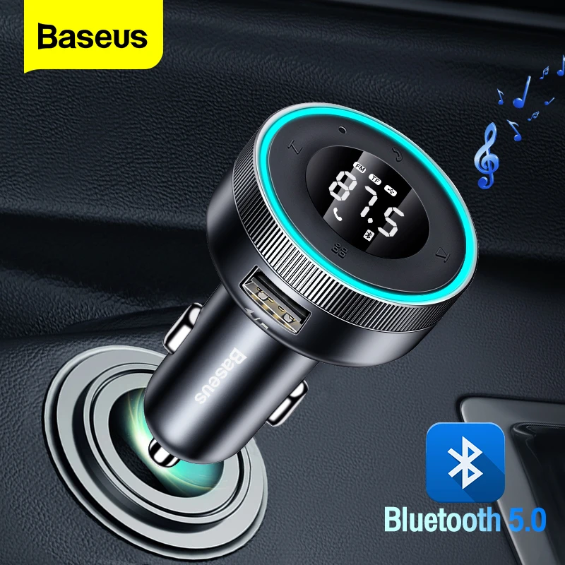 Baseus modulador transmisor FM para coche, inalámbrico, Bluetooth 5,0, USB, Cargador rápido, Aux, Radio, reproductor Mp3, Kit de manos libres|Transmisores de FM| - AliExpress
