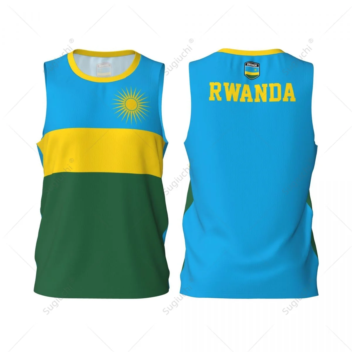 Rwanda Flag Men Basketball Sports Running Fitness Multifunction Sleeveless tshirt Exclusive Name Nunber