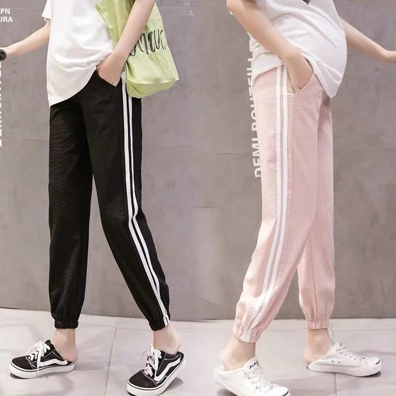 Maternity Leggings Fashion Maternity Sport Pants Elastic Waist Belly Casual Trousers for Pregnant Women Pregnancy Yoga Track Pants