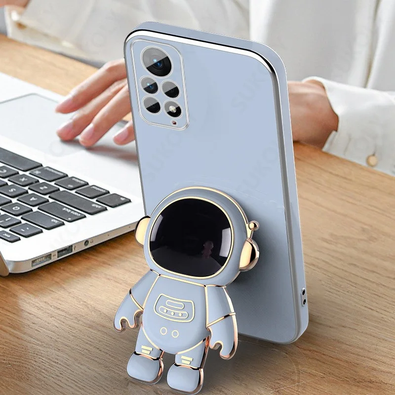 Placcatura 3D Astronauta Caso Del Basamento Per Xiaomi Redmi Nota 11 10 9 Pro 11s 10s 9s Mi 11 Lite 5G NE 11T 10T Poco F3 X3 NFC M3 _voghion.com