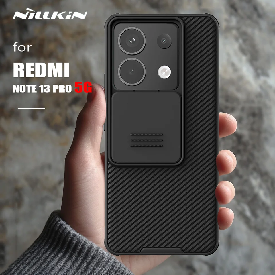 Nillkin-スライド式カメラカバー,Xiaomi Redmi Note 13 pro 5g用ケース