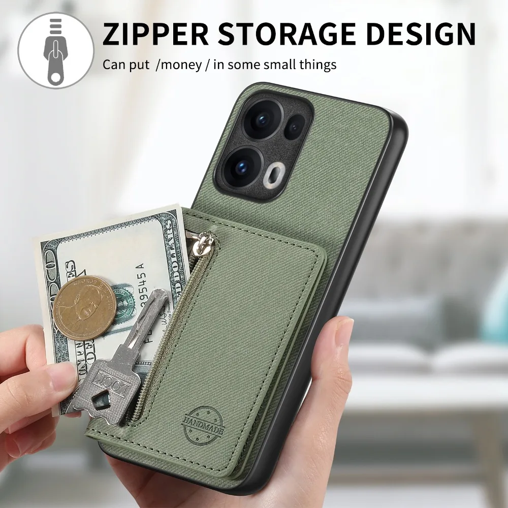 Luxury Zipper Card Holder Leather Wallet Phone Case