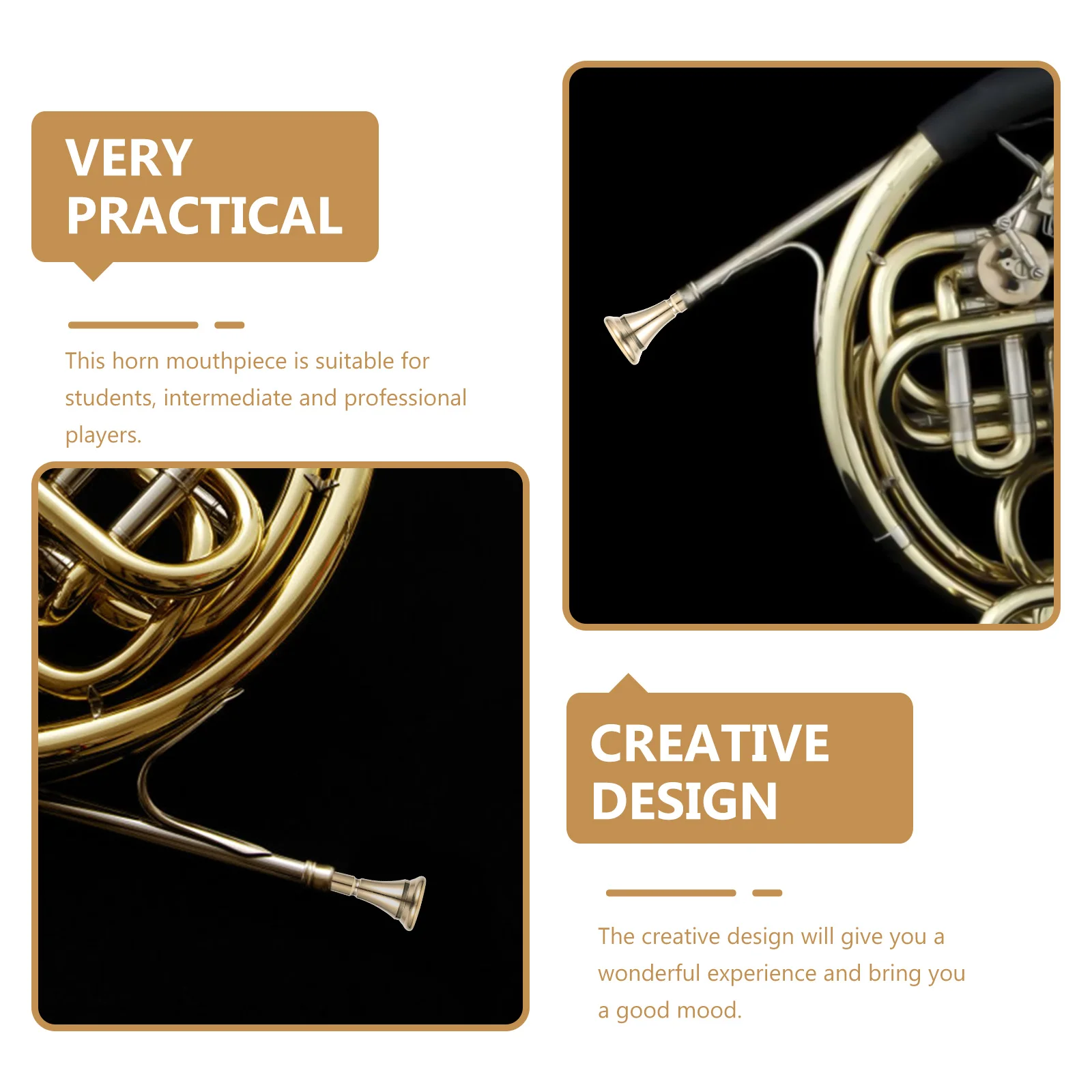 Music French Horn Mouthpiece Trumpet Accessories Klaxon Copper Instrument Accessory