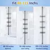 Adjustable 4 Tier Corner Shower Caddy Tension Pole Rustproof Floor Standing Bath Organizer with Towel Rack and Hanging Loops 5