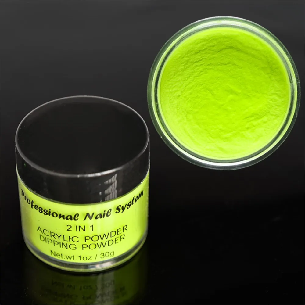 1Oz(28g) Professional Nail System Acrylic Powder 3 In 1 Dipping Powder Neon Pigment Crystal Nail Art Collection