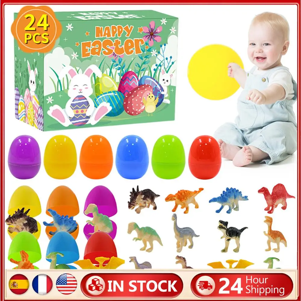Plastic Prefilled Easter Eggs with Dinosaur Toys for Kids