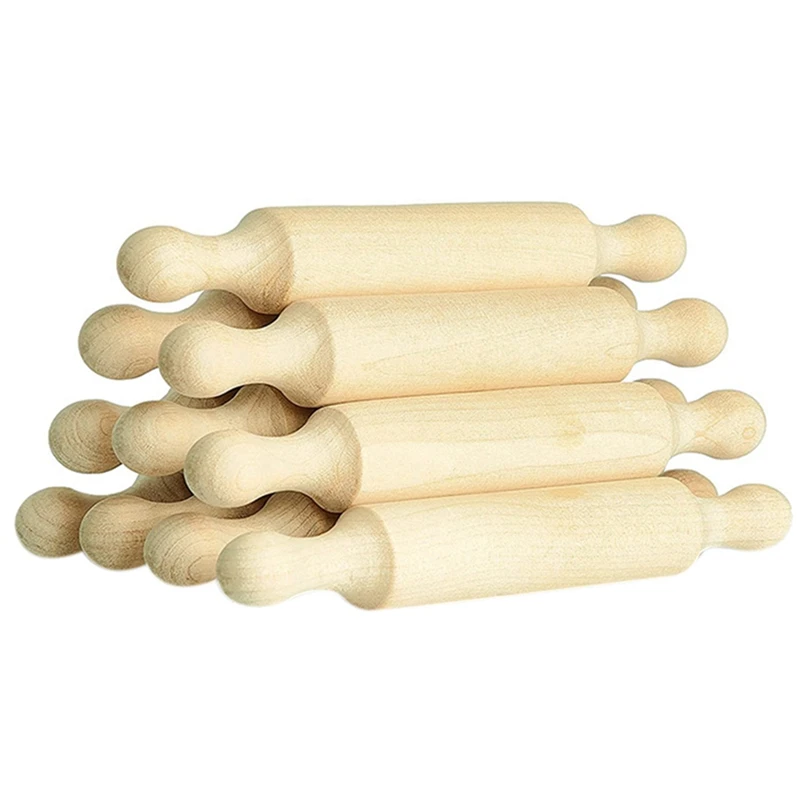 

30X Wooden Mini Rolling Pin 6 Inches Long Kitchen Baking Rolling Pin Small Wood Dough Roller For Children Fondant Pasta