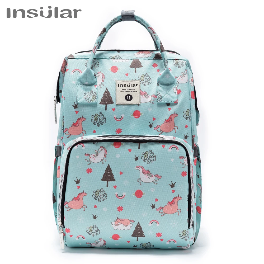 INSULAR Maternity Organizer Mummy Nappy Backpack Travel Hanging Stroller Diaper Bag For Baby Care - Mom's Essentials_voghion.com