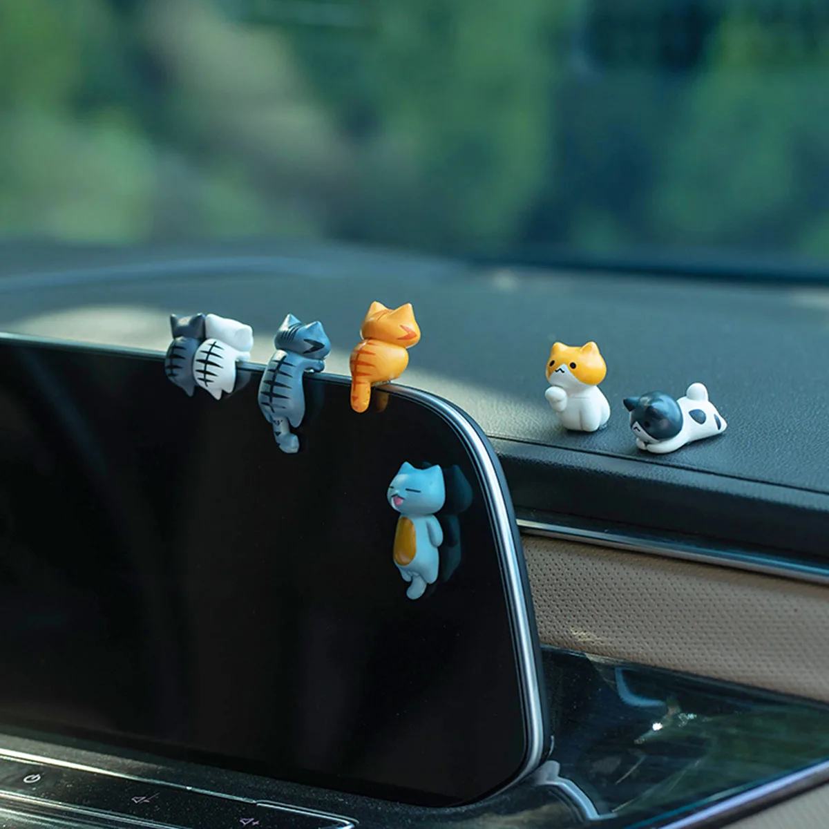 6pcs PVC Cartoon Cat Figurines for Car Dashboard, Plant Pots, and Screen Edge Decor Sa444dc4b2aec430288375b3be1602aa7T