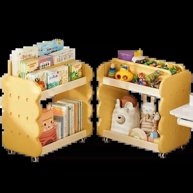 Large Desk Side Bookshelf Organizer Mobile Document Storage Rack Bookshelf Desk Storage Shelf Kid Picture Book Home Organizer