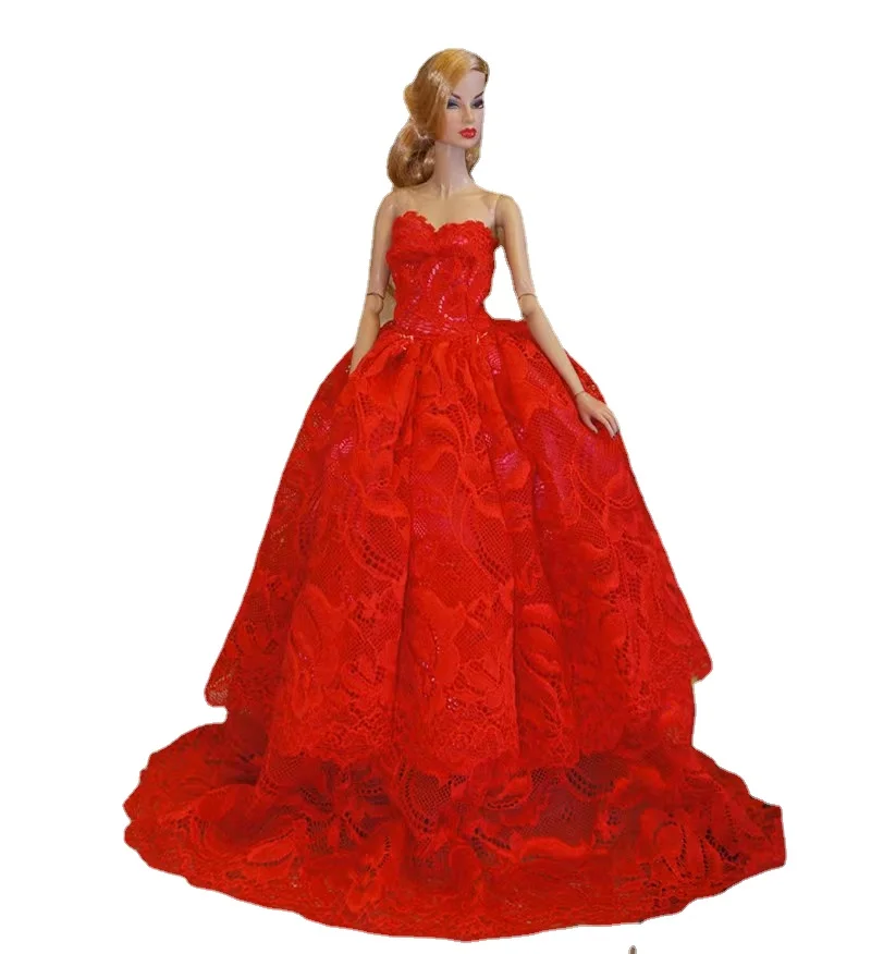 Moda princesa vestido de casamento para barbie 1/6 roupas de