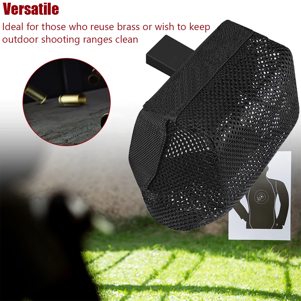 Outdoor Ammo Shell Bag Quick Release Brass Shell Catcher with Detachable Picatinny Nylon Mesh Bag for Airsoft Accessories