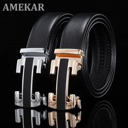 2021 Business Genuine Leather Belt For Men Fashion H Automatic Buckle Belt Male Genuine Leather Belt Clothing Accessories