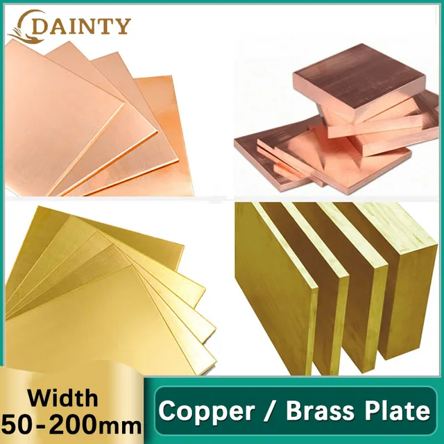 Brass Plate Copper Pad Sheet Panel Foil Customized Size Frame Model Mould DIY Contruction Thickness 0.5/0.6/0.8/1/1.2/1.5/2- 6mm