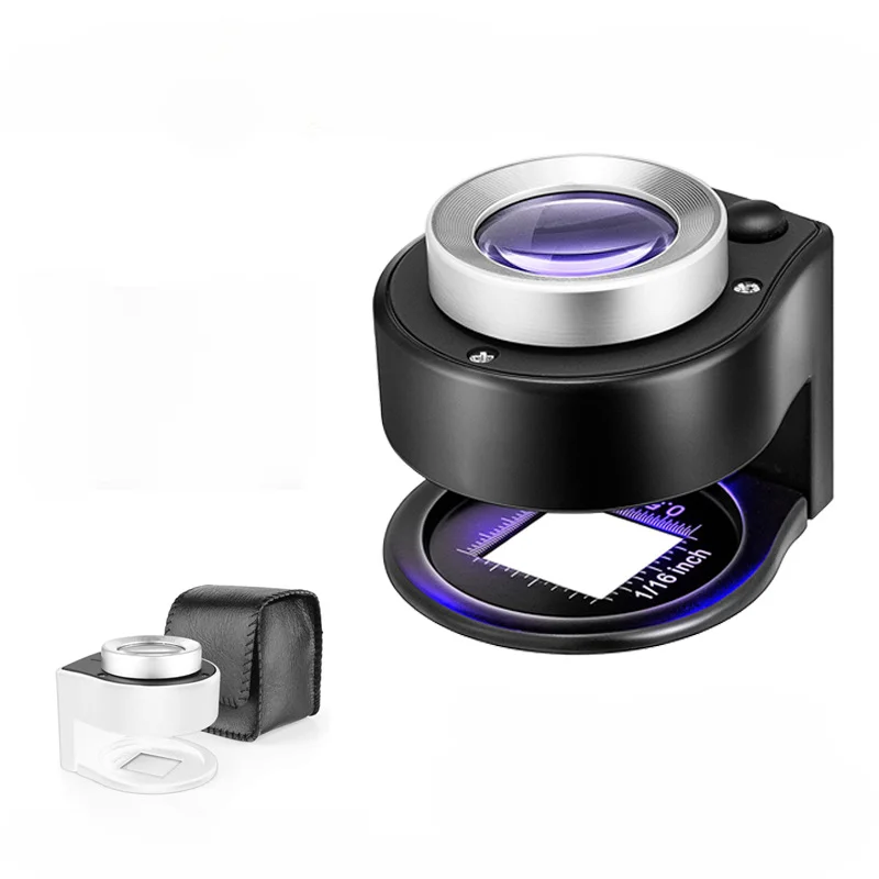 USB rechargeable Magnifier Glass 60x 6 LED UV lights 395nm for Stamps Jewelry