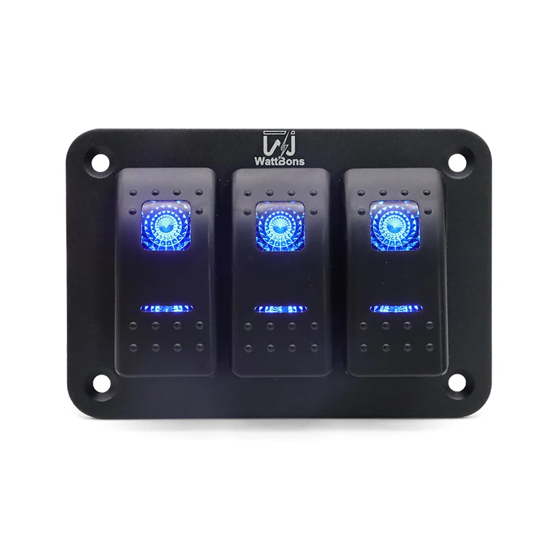 

3 Gang Car Switch Panel LED Light Boat Car Rocker Switch Interior Parts Control Panel For Auto Car Marine ATV UTV