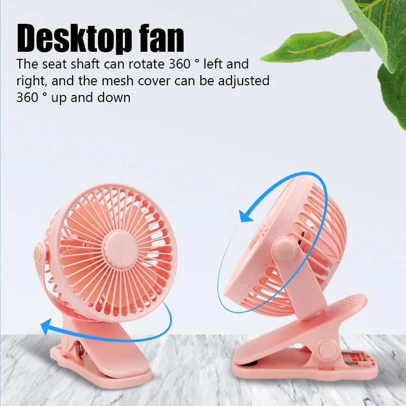 Creative Mini Clip Fan Mute Portable Desktop Home Dorm Stroller For Rechargeable USB High Wind Three Speed Blower Student Deskto 5