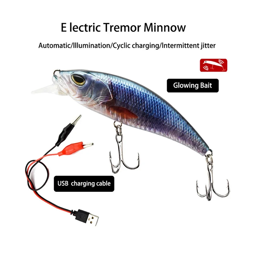 1Pc lure Robotic Swimming Lure USB Rechargeable LED Light Multi Jointed Swimbait Inteli Self-Propelling Electric Fishing Tackle