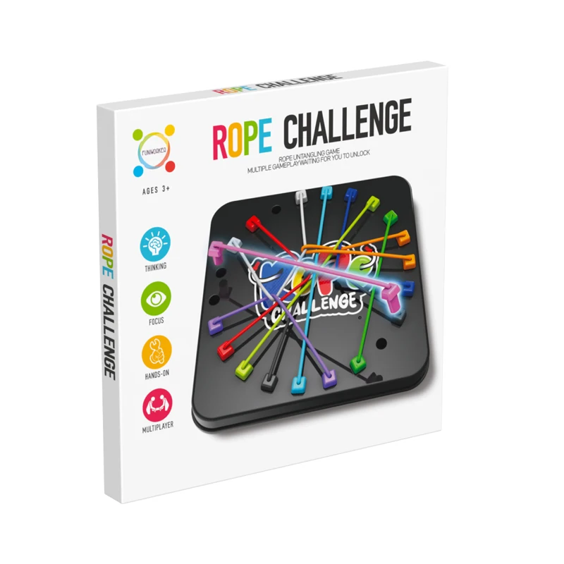 【New release】 Kids Logical Thinking Puzzle Board Games Toys Solving Rope Challenge for Educational.