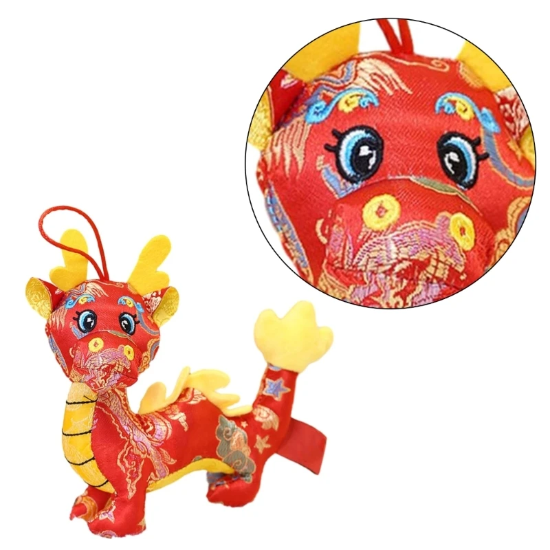

Plush Mascots Zodiac Dragon Toy Stuffed Animal Cuddle Toy Lucky Bag Chinese New Year Gift Head Rising Mascots