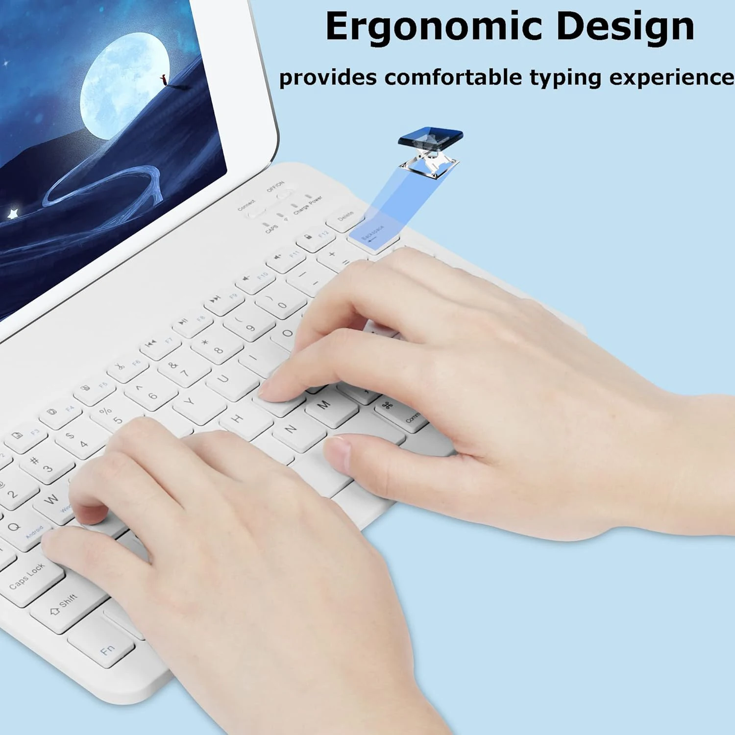 Ultra-Slim Bluetooth-Compatible Keyboard Portable Mini Wireless Keyboard Rechargeable for iPad Tablet Phone iOS Android Windows
