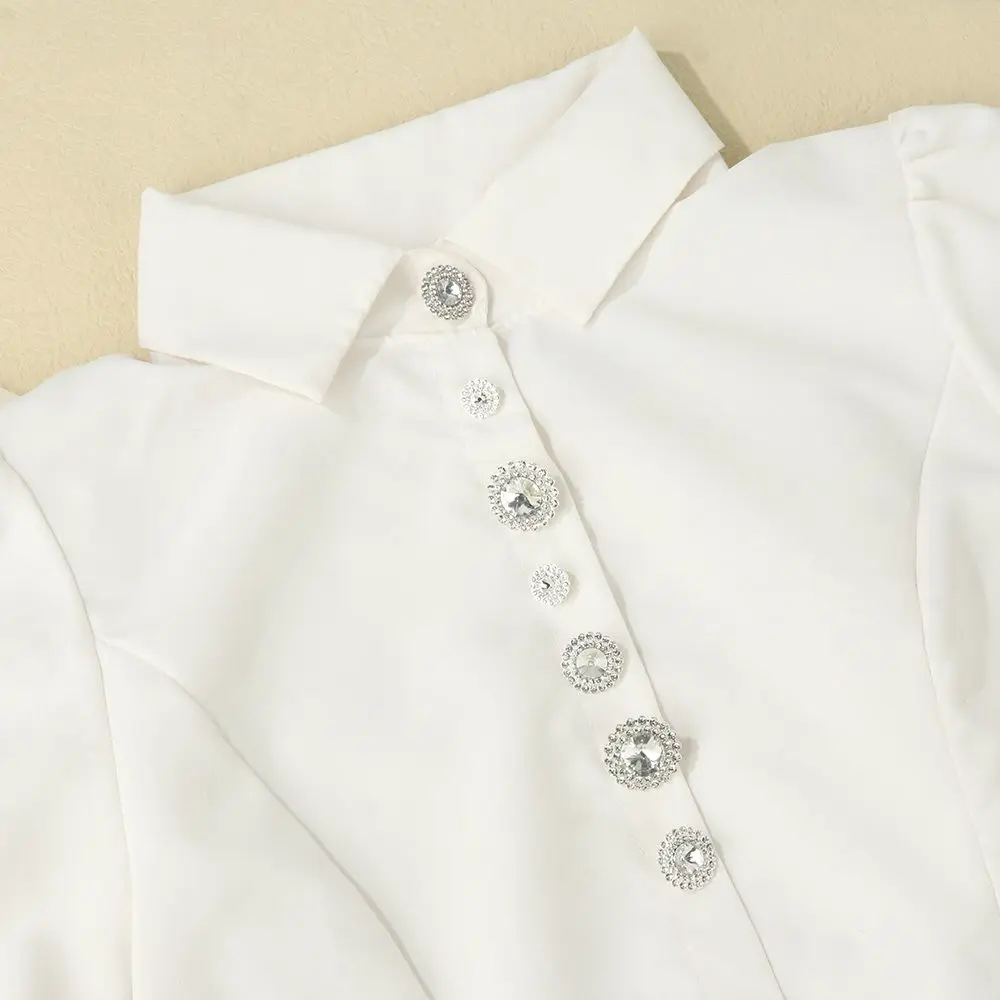 10Pcs/Set Metal Rhinestone Buttons Shirt Sewn Buttons DIY Accessories Decorative Handmade Sewing Clothing Accessories Durable