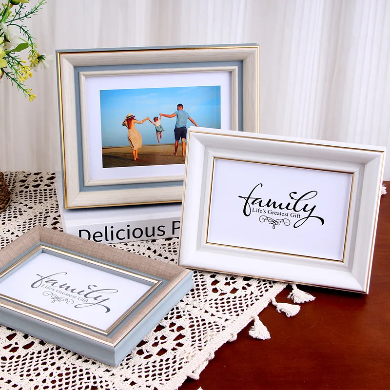 북유럽 Ins 스타일 미니멀리스트 사진 액자 데스크탑 디스플레이 벽 교수형 6/7/8/10/인치 A4 가족 사진 장식 로그 색상