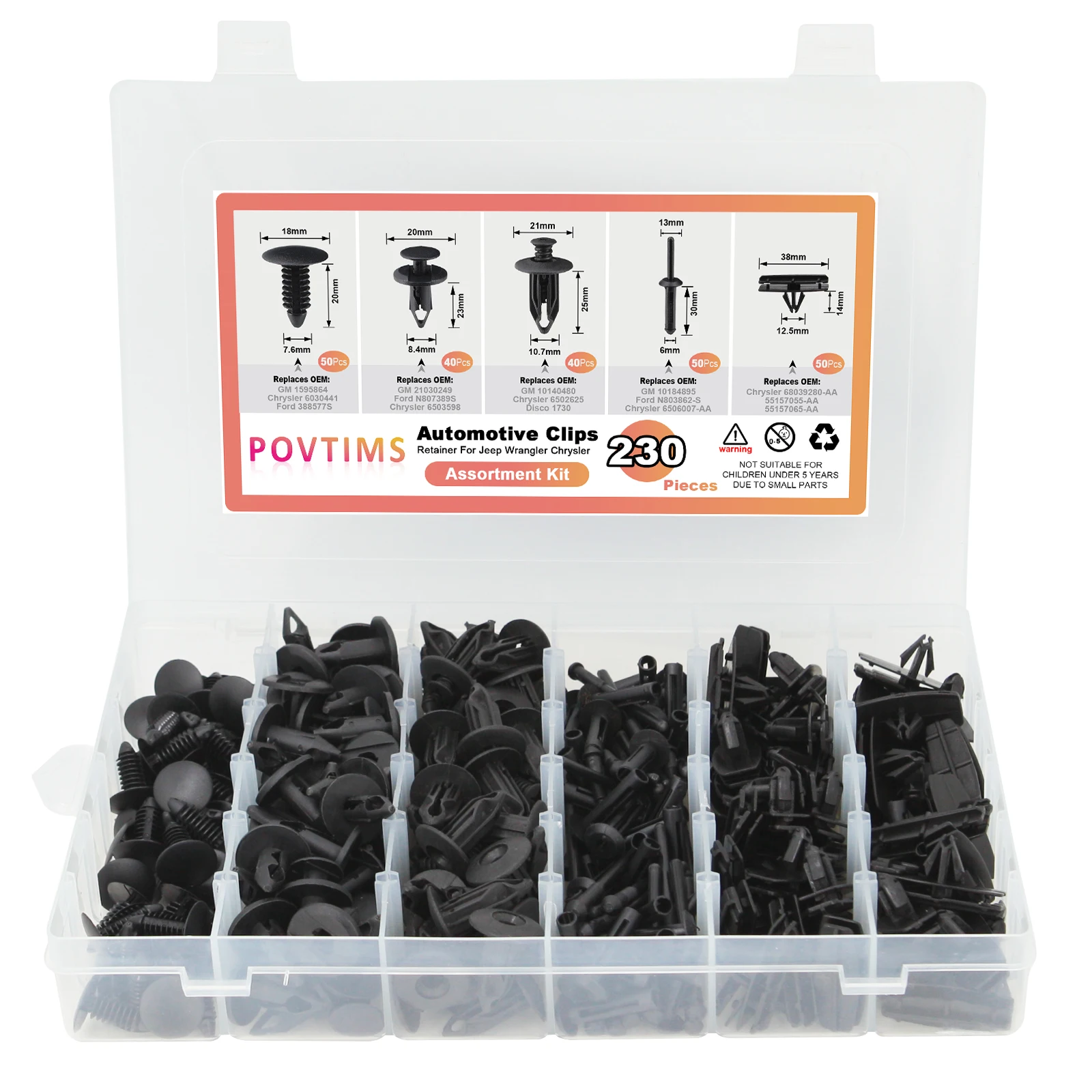 50PCS Fender Bumper Guard Fender Fastener Rivet Clips, 6030441 For Jeep Dodge Ram Chrysler, Car Clip Rivet Retainer