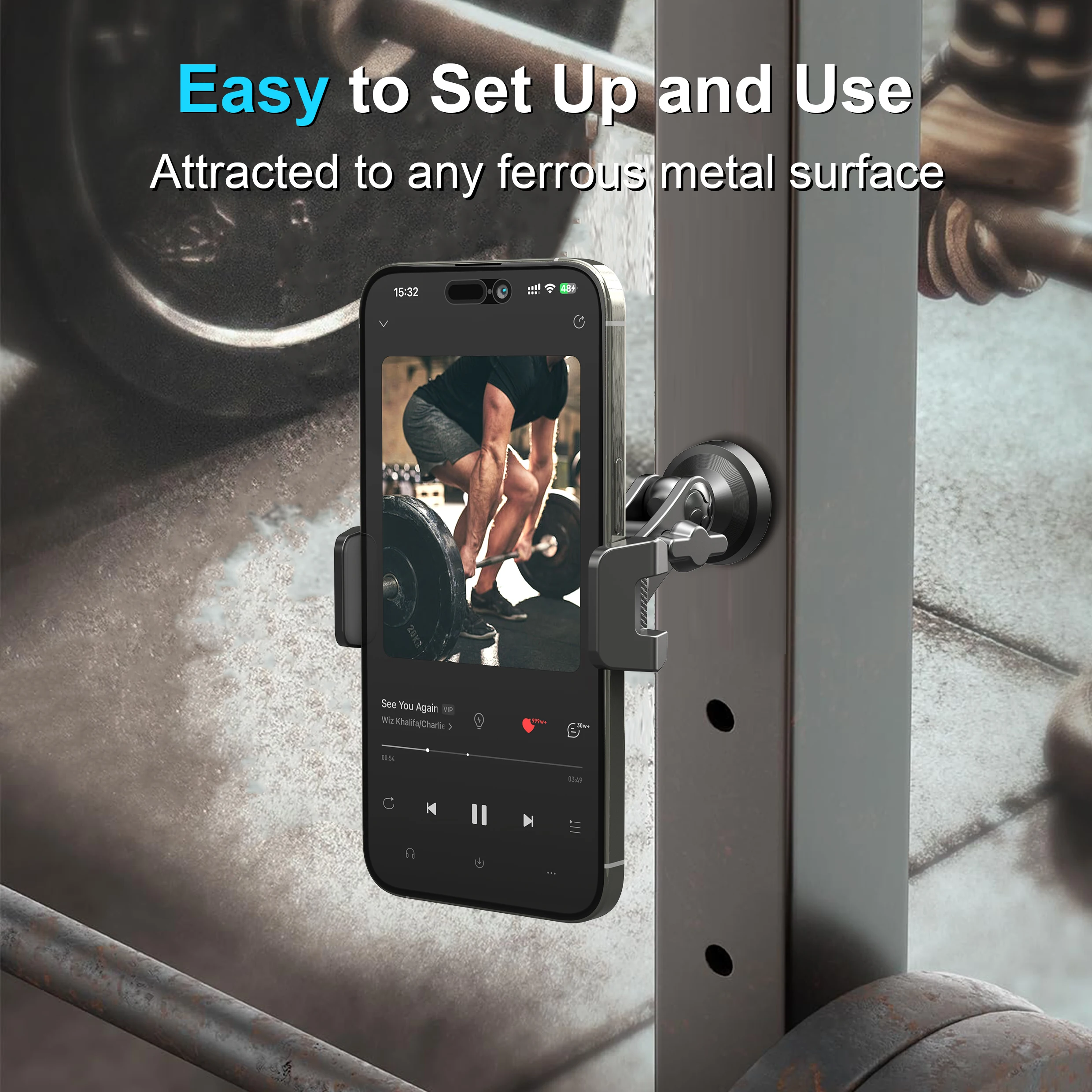 360° Adjustable Magnetic Phone Holder with Dual Ballhead and Magnet Base