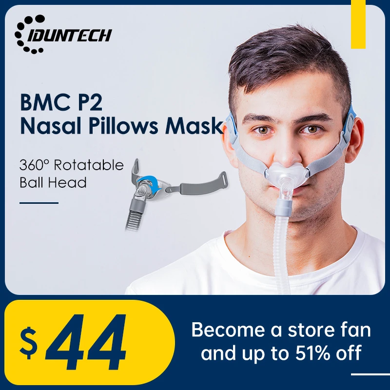 Cpap Nasal Pillows Mask P2 With 3 Sizes Cushions Respirator Tube For