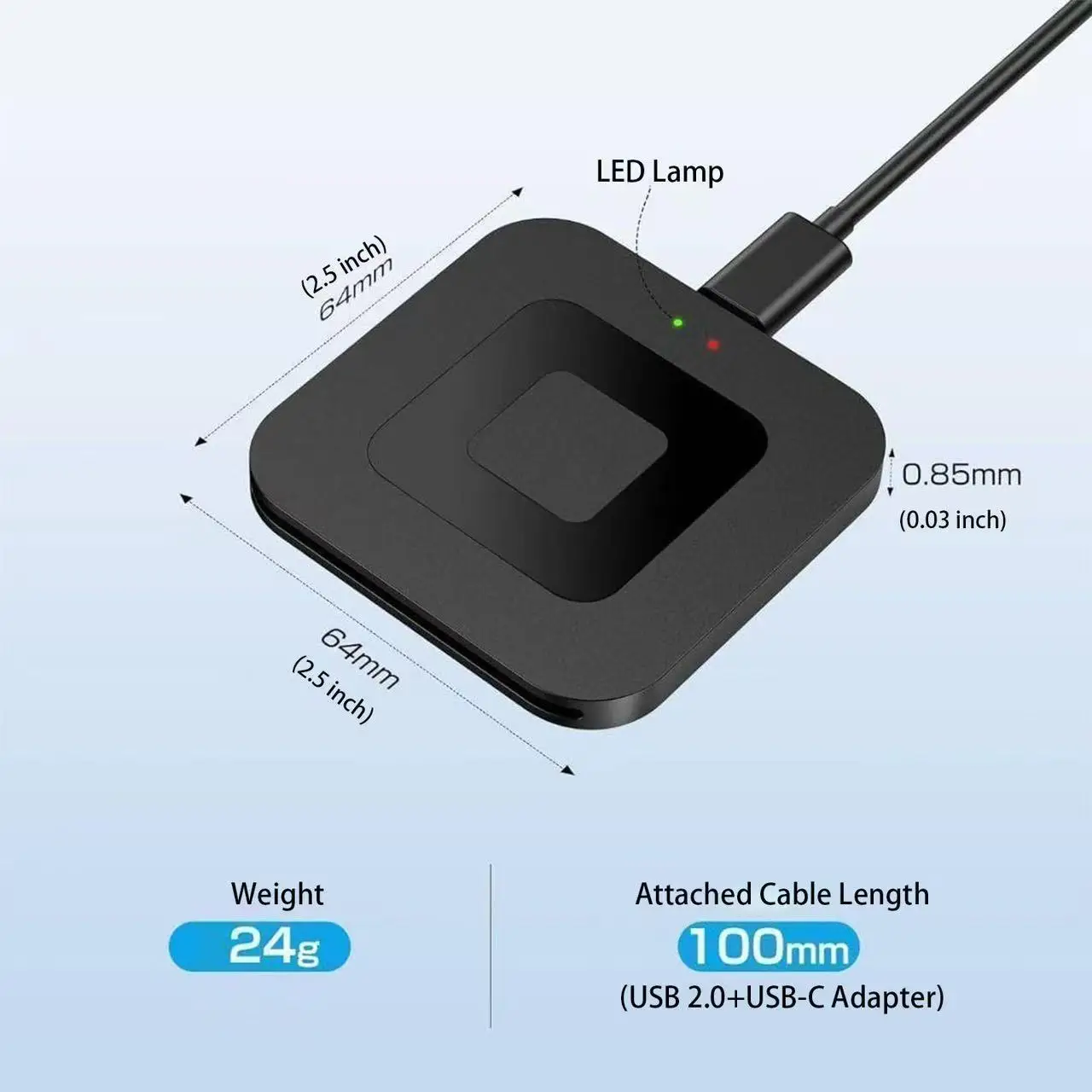 Smart Card Reader for Business and Finance - USB 2.0 Square Reader